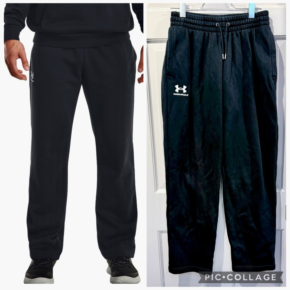 Under Armour Men’s Icon Black Fleece Open Hem Jogger Size M - Picture 3 of 7